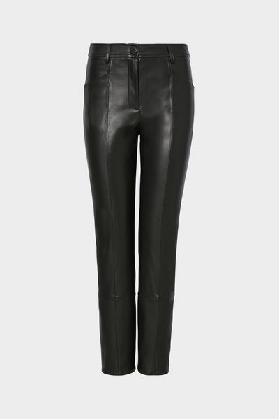 Rue Vegan Leather Pants in Black - MILLY in Black