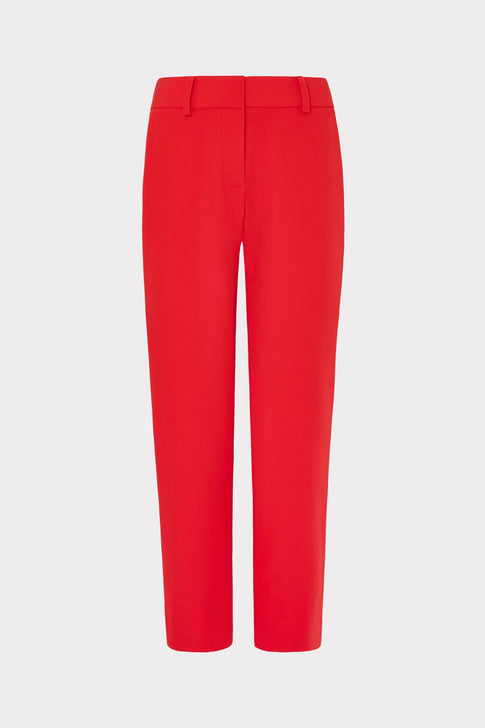 Milly Women's Nicola High Waist Cady Pants - Red