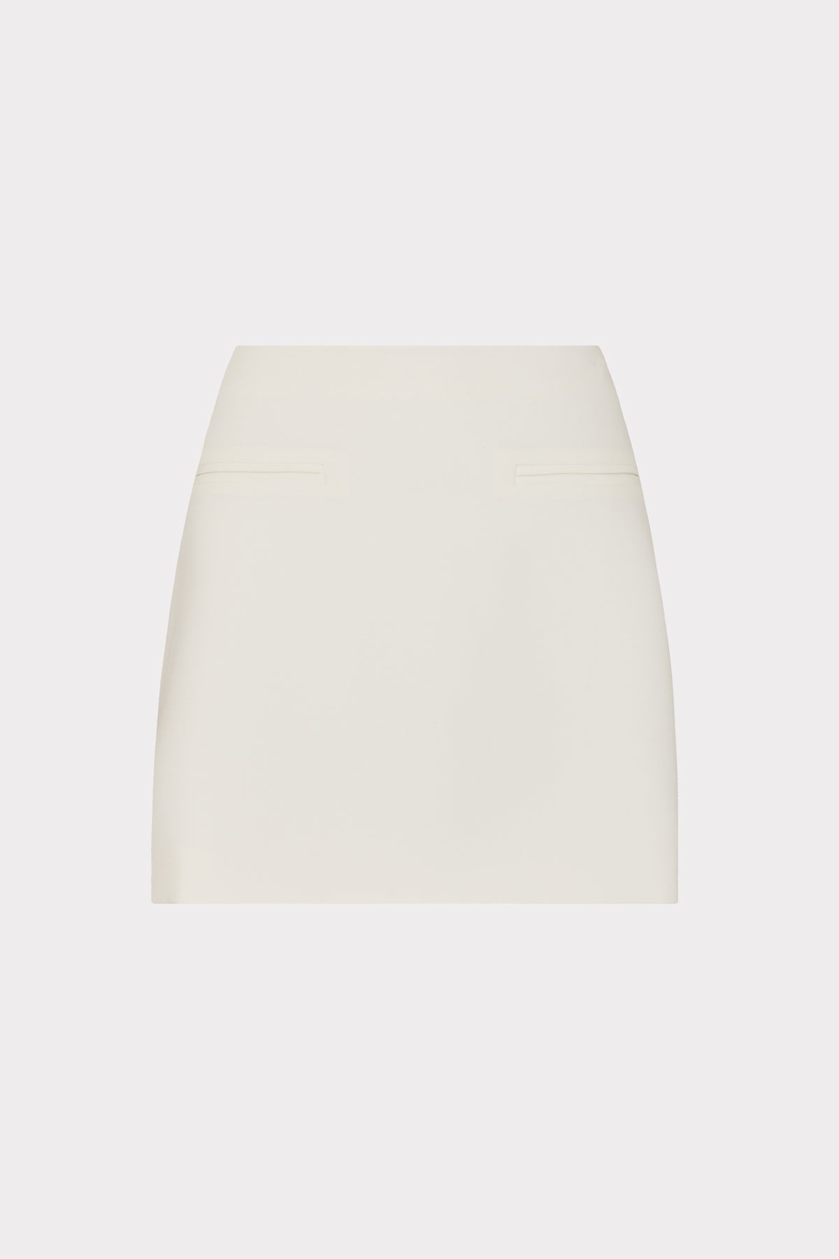 Ecru Cady Mini Skirt - Front View | MILLY