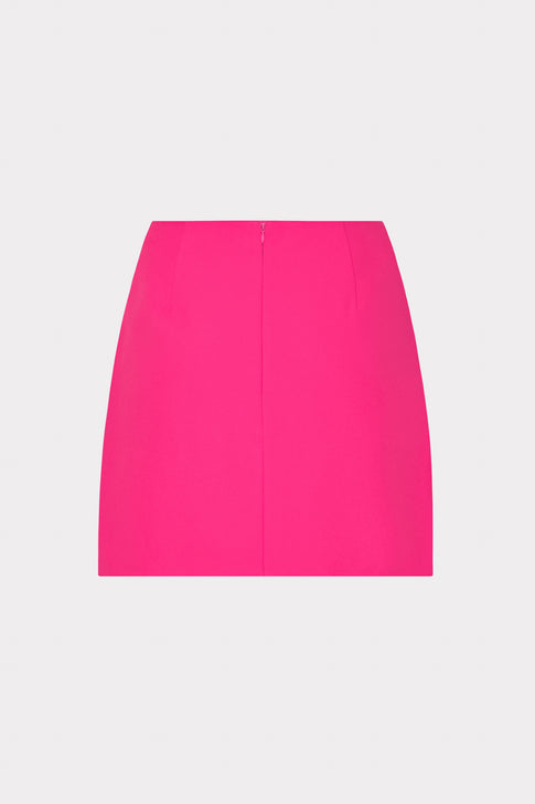 Milly Pink Lizzy Cady Mini Skirt - Back View with Center Zip | MILLY