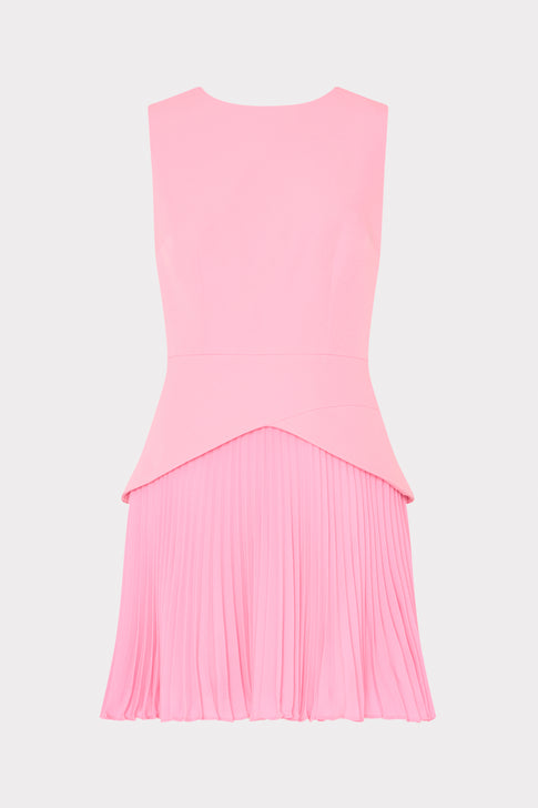 Haddy Pleated Mini Dress in Baby Pink