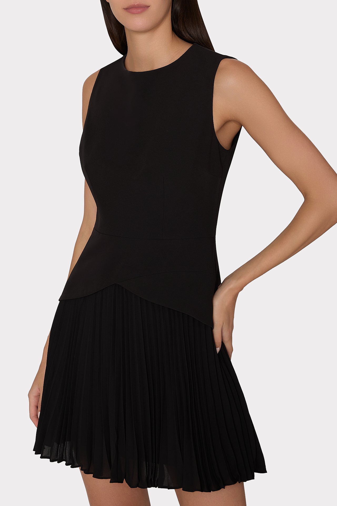 Milly Women's Haddy Pleated Minidress - Black - Size 10 Milly Women's Haddy Pleated Minidress - Black - Size 10