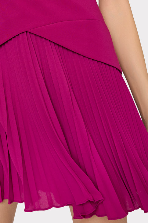 Haddy Pleated Mini Dress Plum Image 4 of 5