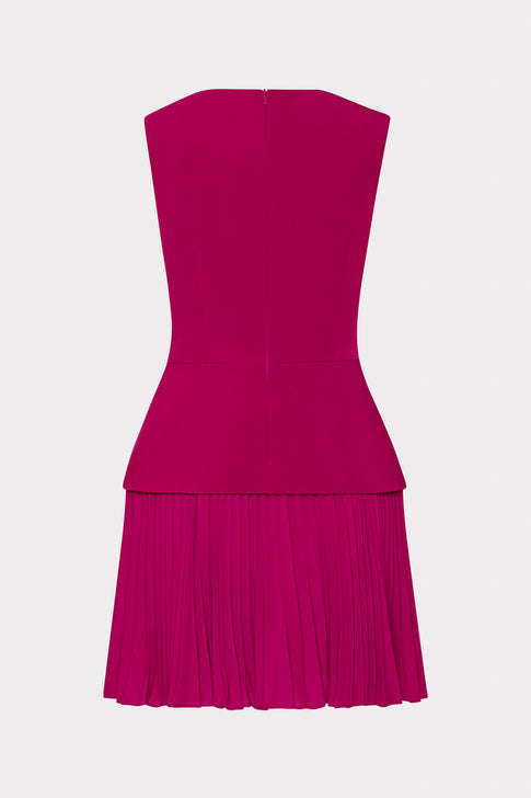 Haddy Pleated Mini Dress Plum Image 5 of 5