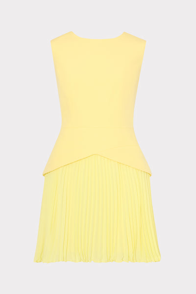 Milly Women's Haddy Pleated Minidress - Yellow