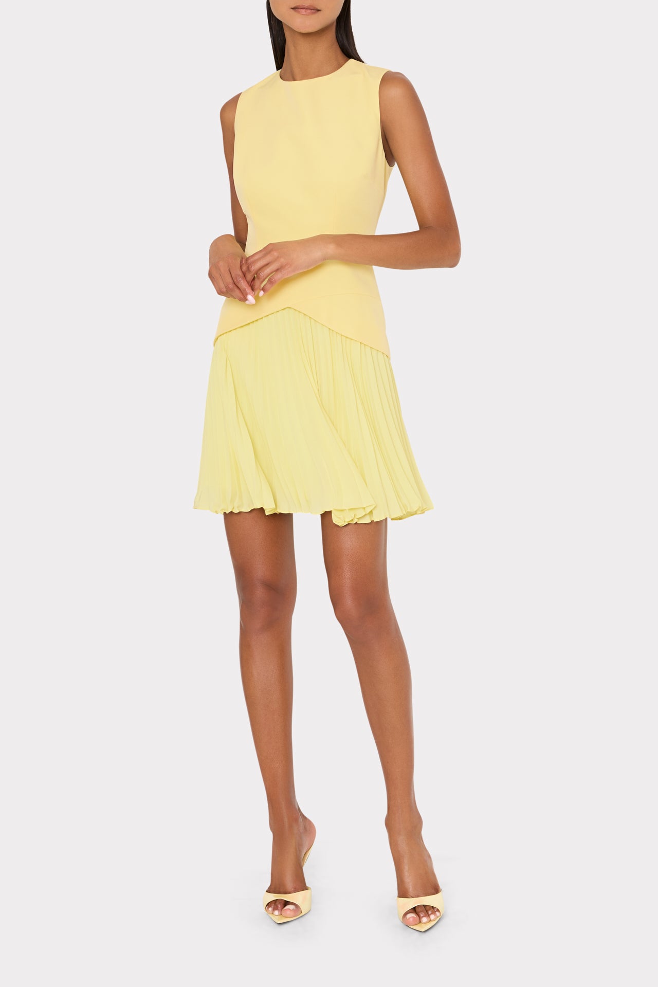 Milly Women's Haddy Pleated Minidress - Yellow - Size 10