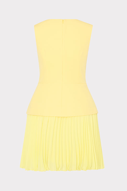 Milly Women's Haddy Pleated Minidress - Yellow