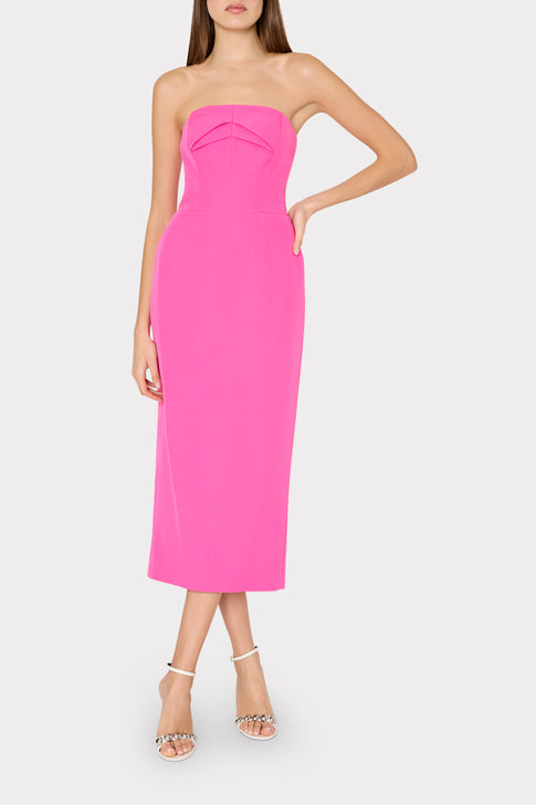 Taylor Triangle Pleat Cady Dress Pink Image 2 of 4