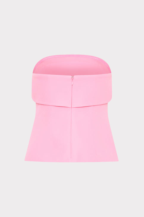 Pink Tuala Cady Strapless Top - Back View with Zipper Closure | MILLY