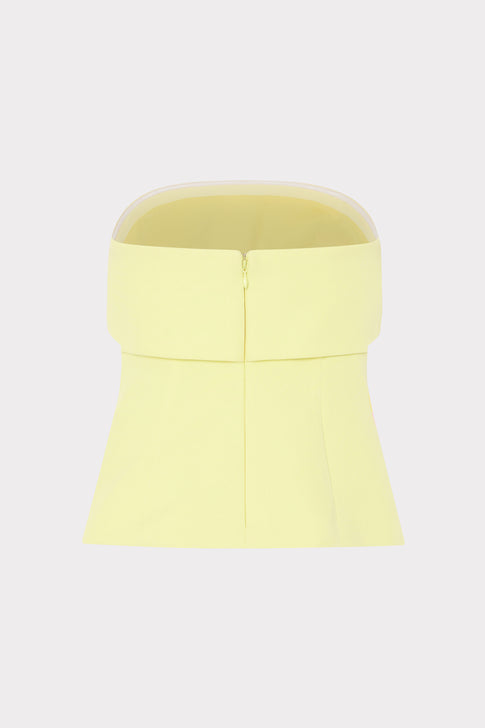 Yellow Tuala Cady Top - Back View with Zip Detail | MILLY