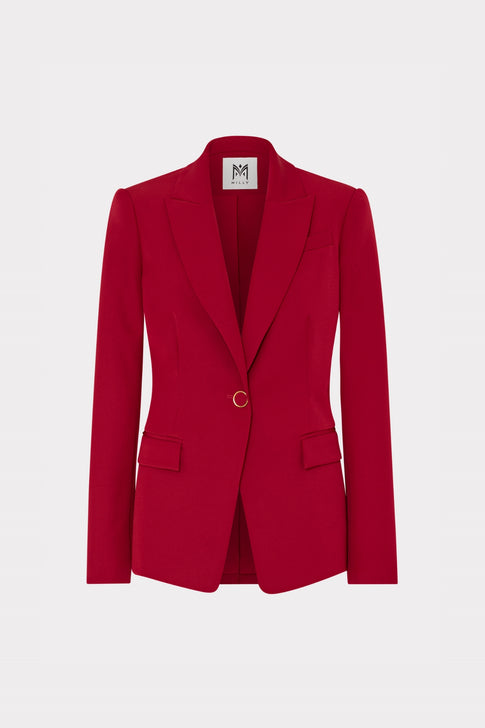 Red blazer on white background.