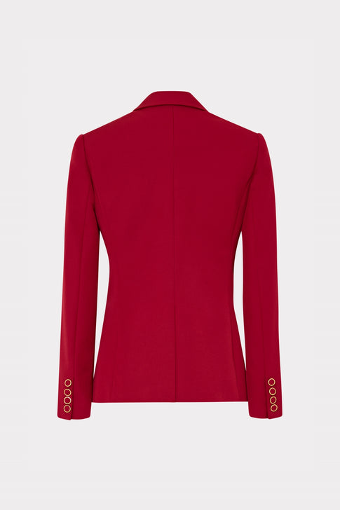 Red blazer on white background.