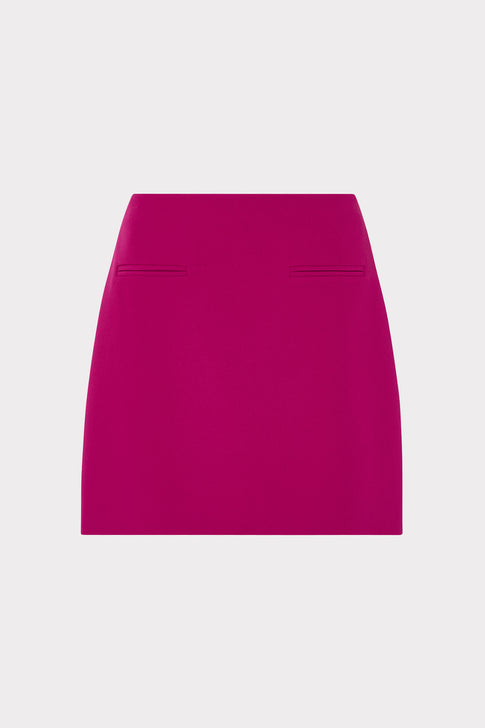 Plum Cady Mini Skirt - Front View, Elegant Tailored Silhouette | MILLY