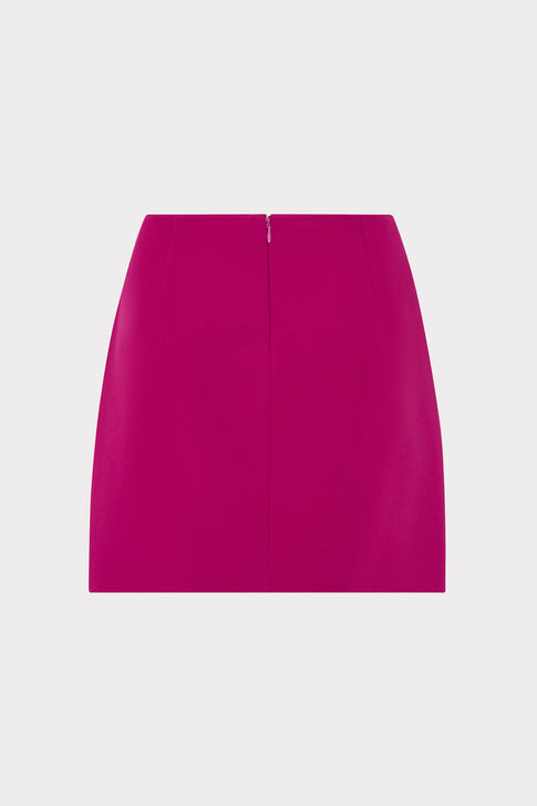 Plum Cady Mini Skirt - Back View with Zipper Closure | MILLY