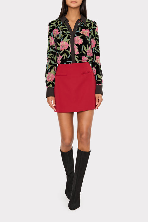 Lizzy Cady Mini Skirt Wine Image 2 of 4