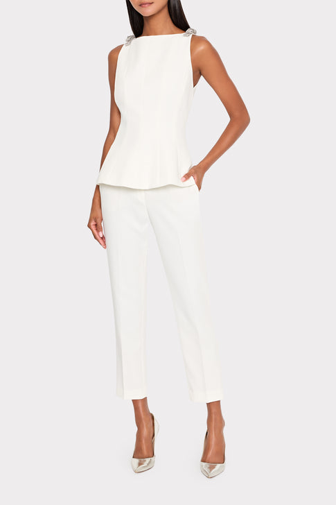 Ruby Cady Crystal Bow Sleeveless Top Ecru Image 2 of 4