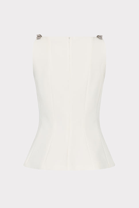 Ruby Cady Crystal Bow Sleeveless Top Ecru Image 4 of 4