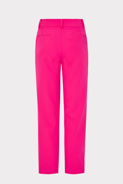 Bright pink pants on a light purple background