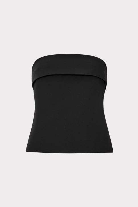 Black Tuala Cady Strapless Top - Front View | MILLY