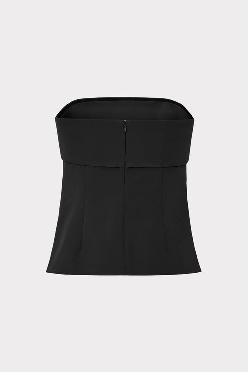Black Strapless Top - Back View Detail | MILLY