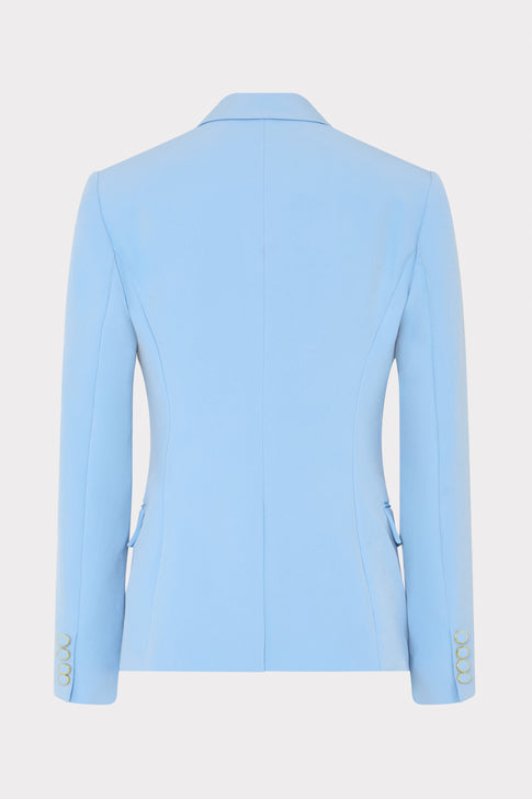 Light blue Avery Cady blazer with tailored silhouette - Back View | MILLY