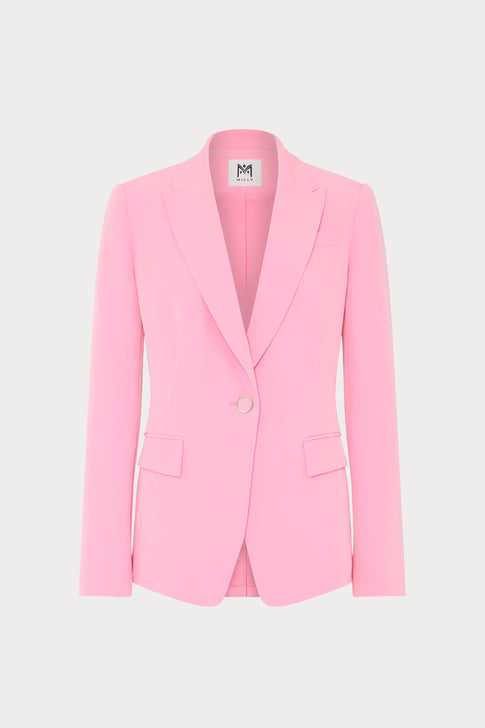 Pink blazer on a light gray background