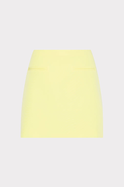 Yellow Cady Mini Skirt - Flat Lay | MILLY