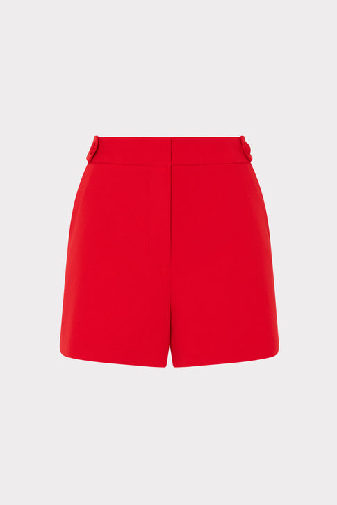 Red shorts on a light gray background