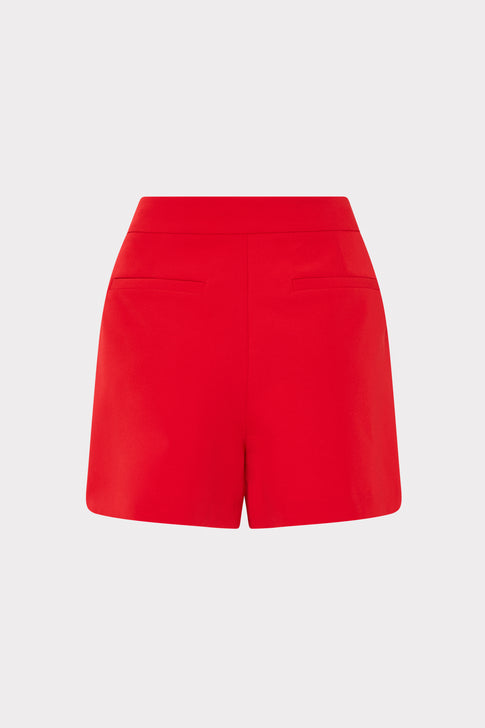 Red shorts on a light gray background