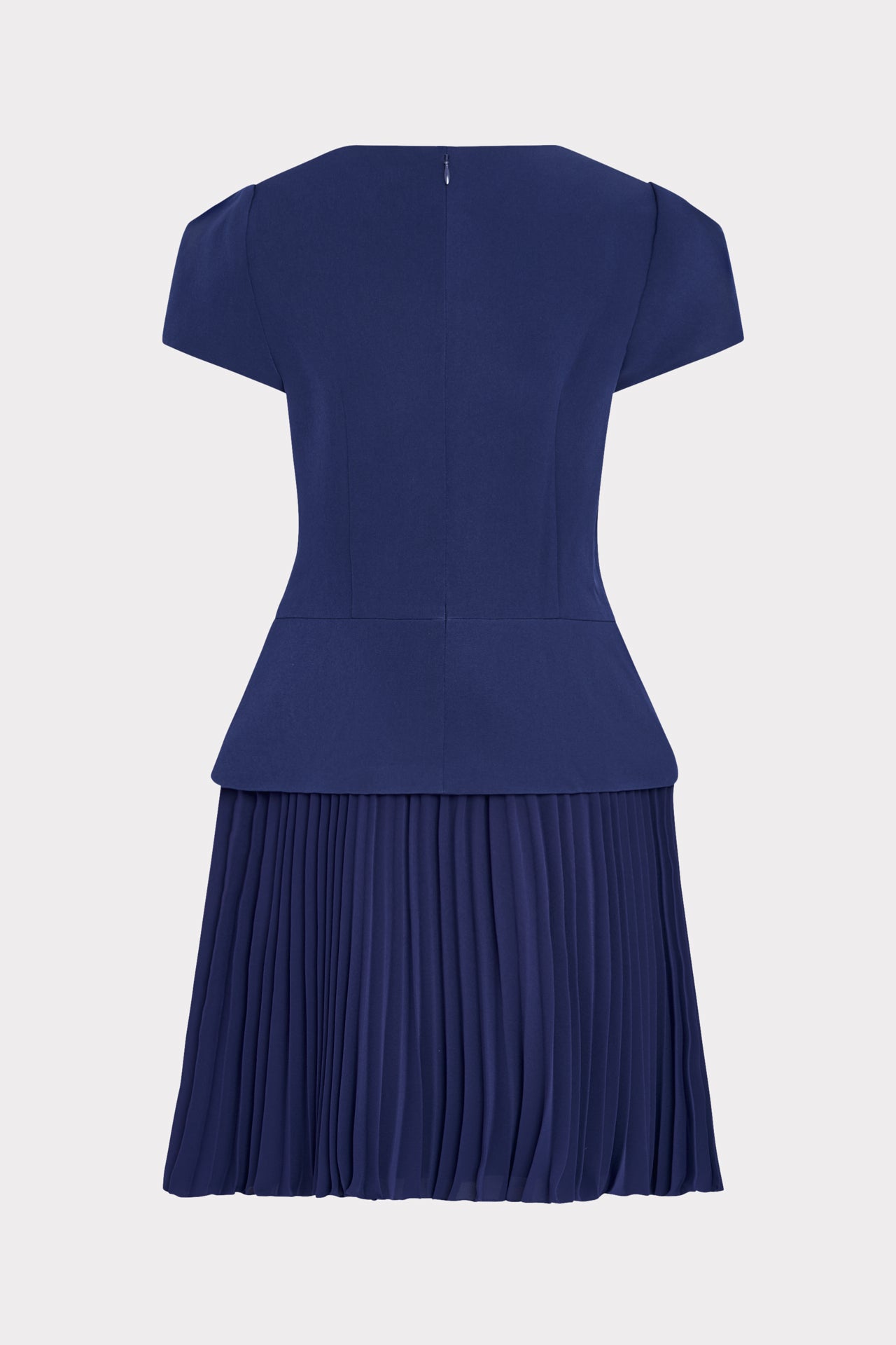 Haddy Pleated Short Sleeve Mini Dress in Navy
