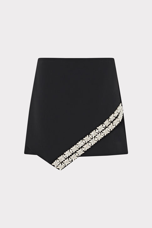 Ramona Crystal Trim Mini Skirt Black Image 1 of 5