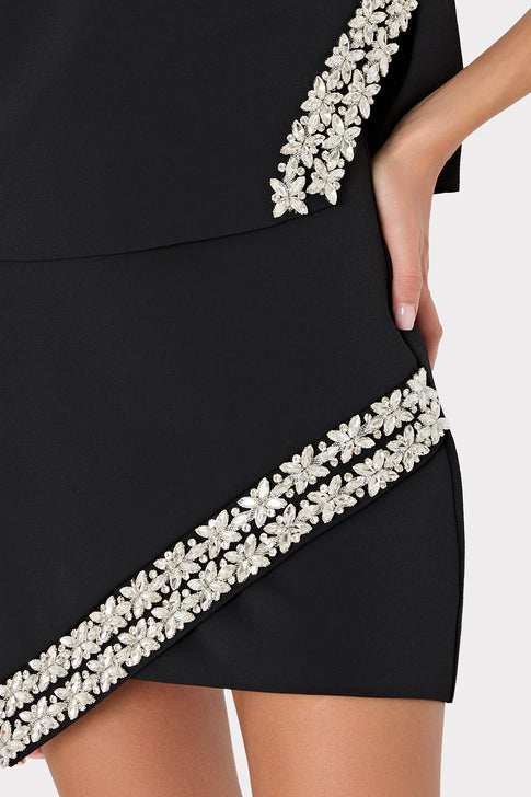 Ramona Crystal Trim Mini Skirt Black Image 4 of 5