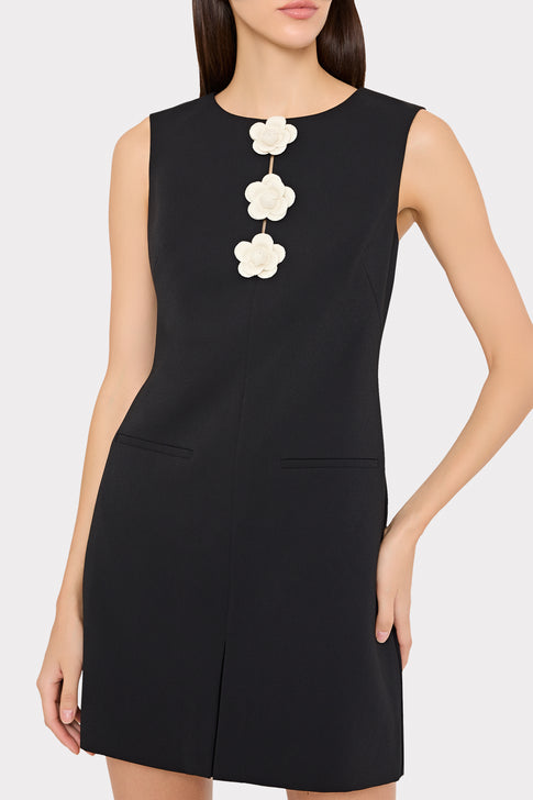 Saylor Applique Mini Dress in Black