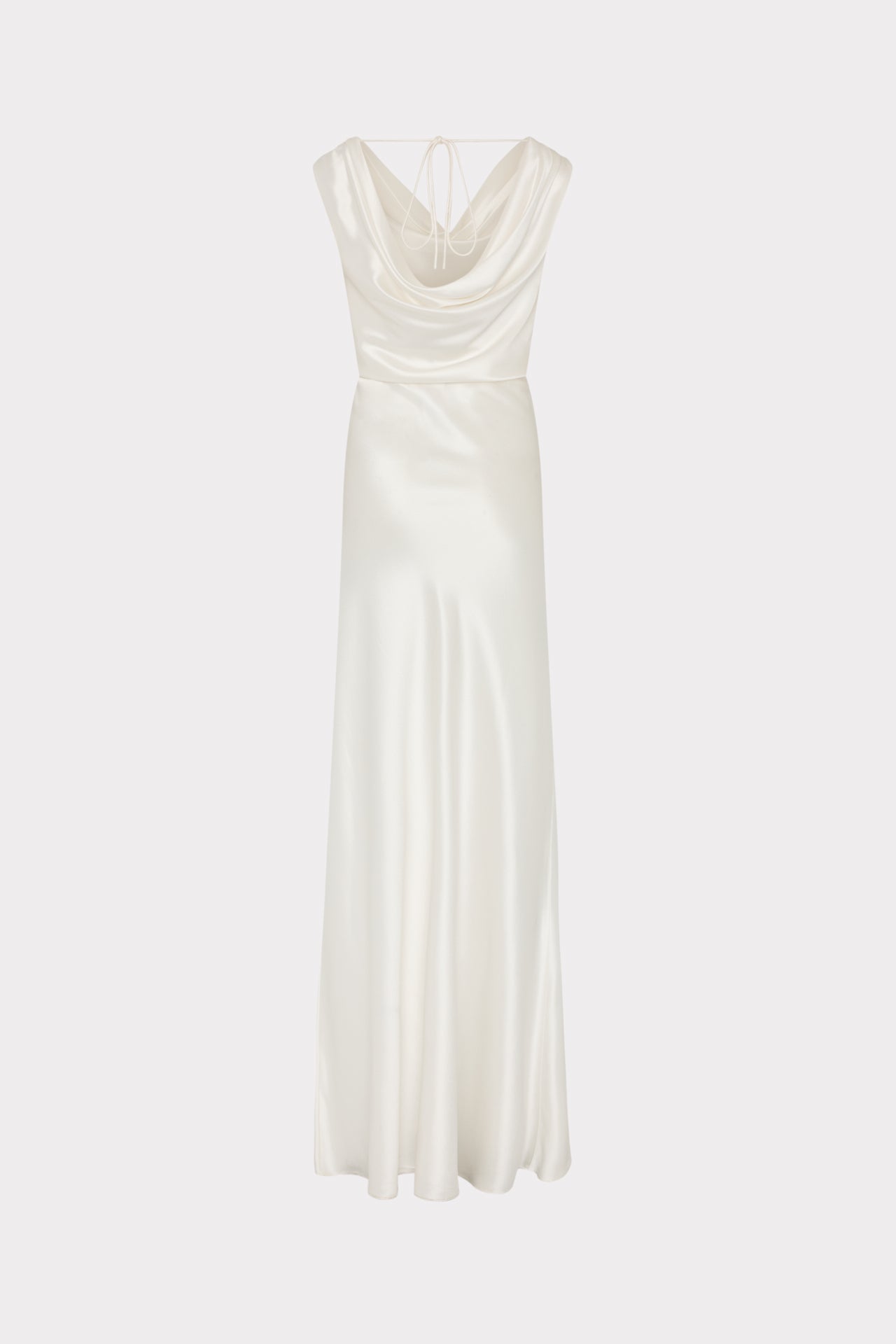 Hammered Satin Cowl Neck Gown in White | MILLY Hammered Satin Cowl Neck Gown in White | MILLY
