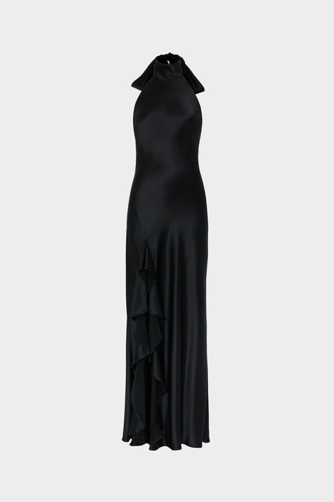 Roux Hammered Satin Gown Black Image 1 of 4