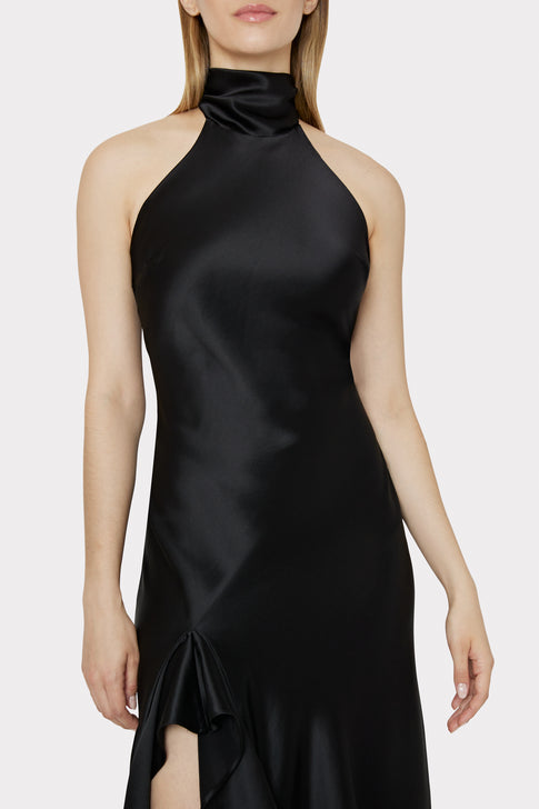 Roux Hammered Satin Gown Black Image 2 of 4