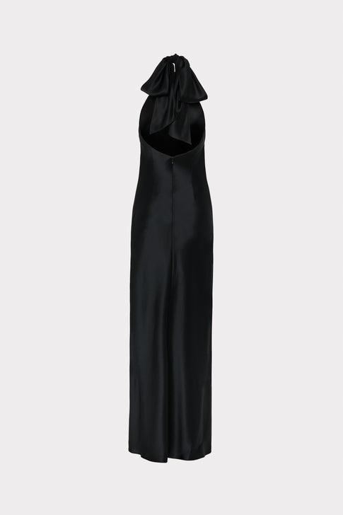 Roux Hammered Satin Gown Black Image 4 of 4