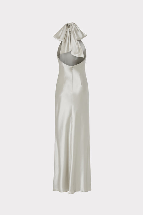 Roux Hammered Satin Gown Silver Image 4 of 4