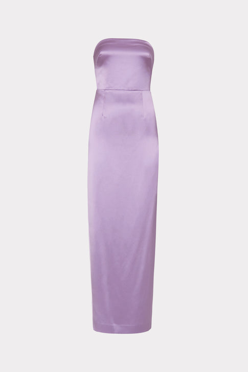 Riva Hammered Satin Gown Purple Image 1 of 5