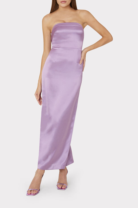 Riva Hammered Satin Gown Purple Image 2 of 5