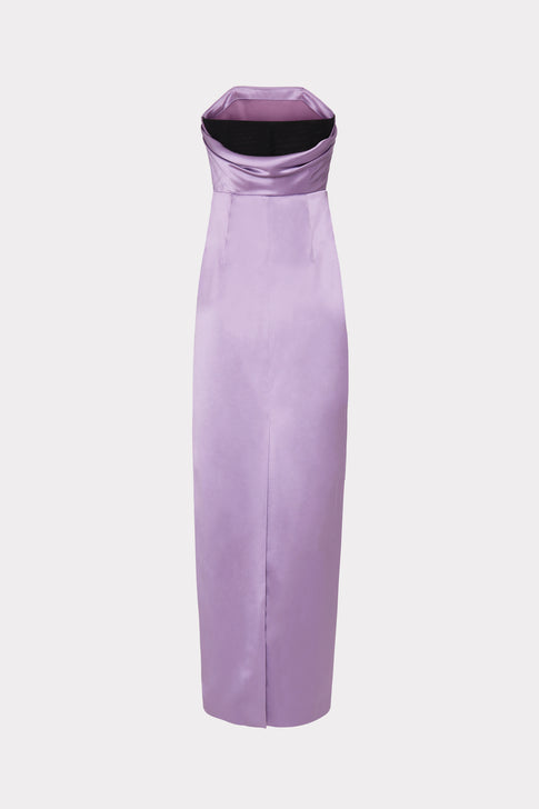Riva Hammered Satin Gown Purple Image 5 of 5