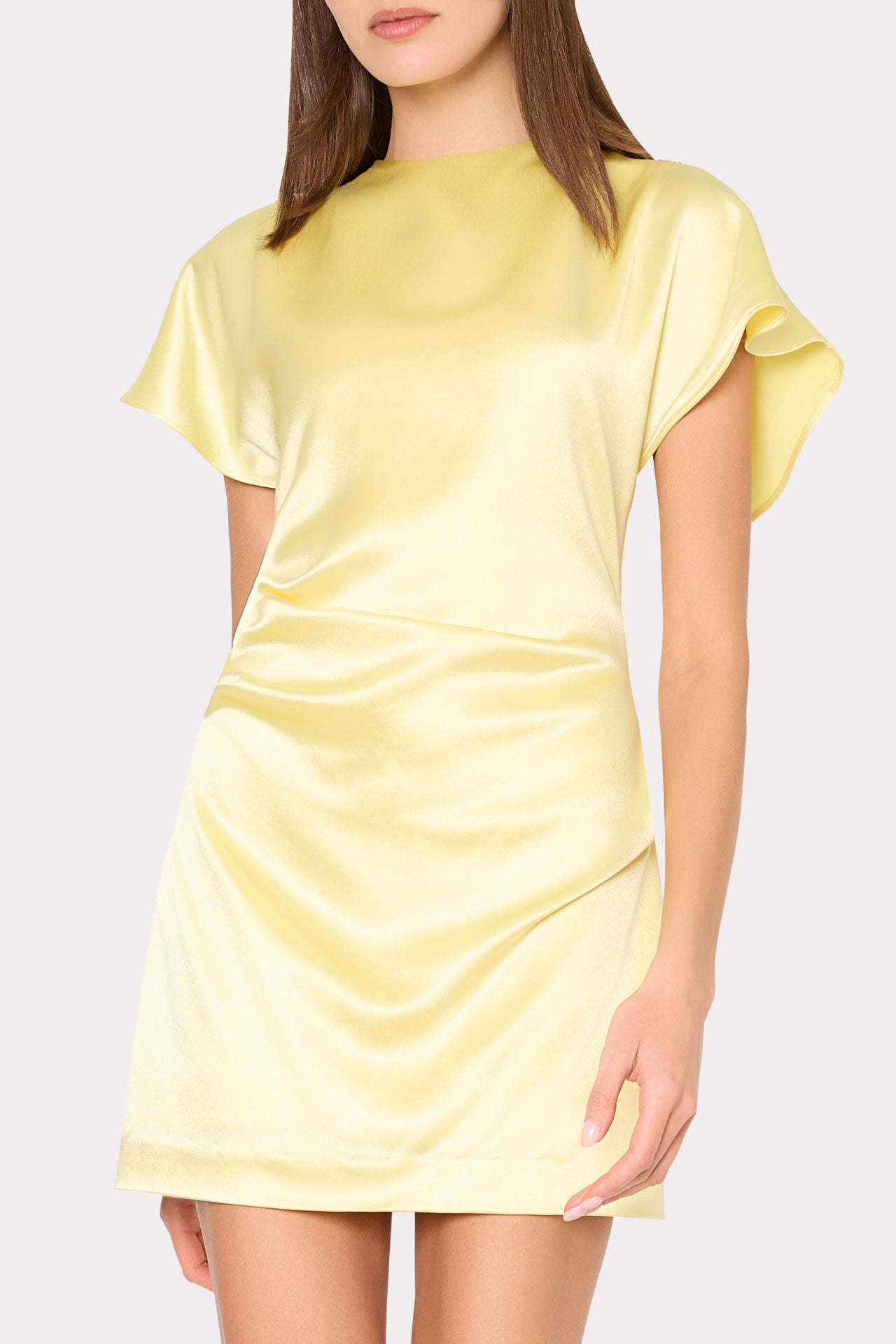gold silk short dress Tira Yellow Satin Mini Dress - US 10 main image 1