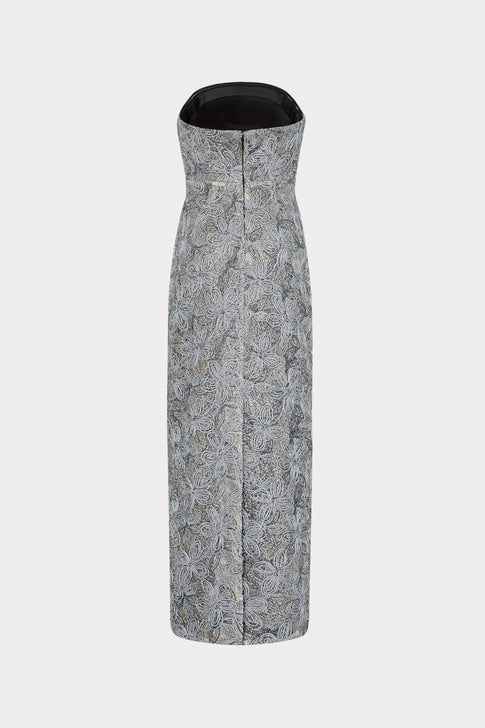 Meredith Embroidered Maxi Dress Silver Multi Image 5 of 5