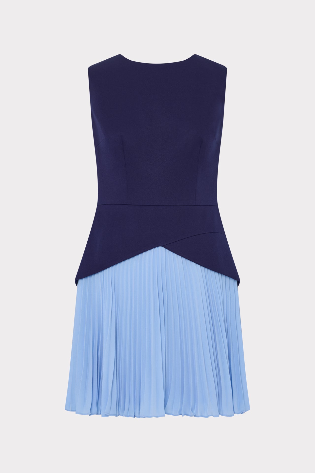 Haddy Pleated Mini Dress in Blue Multi | MILLY