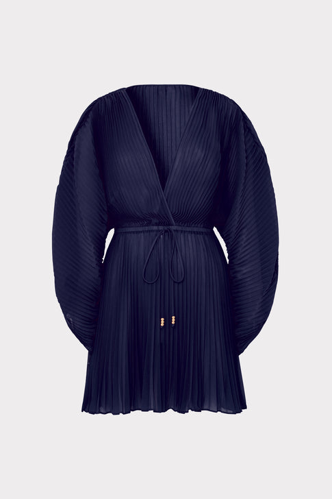 Solid Chiffon Tie Cover-Up Navy Image 1 of 5