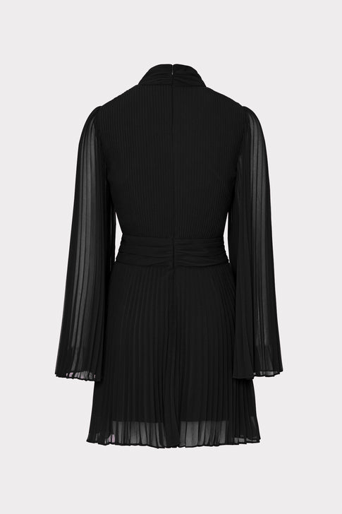 Rosemary Pleated Chiffon Dress Black Image 4 of 4