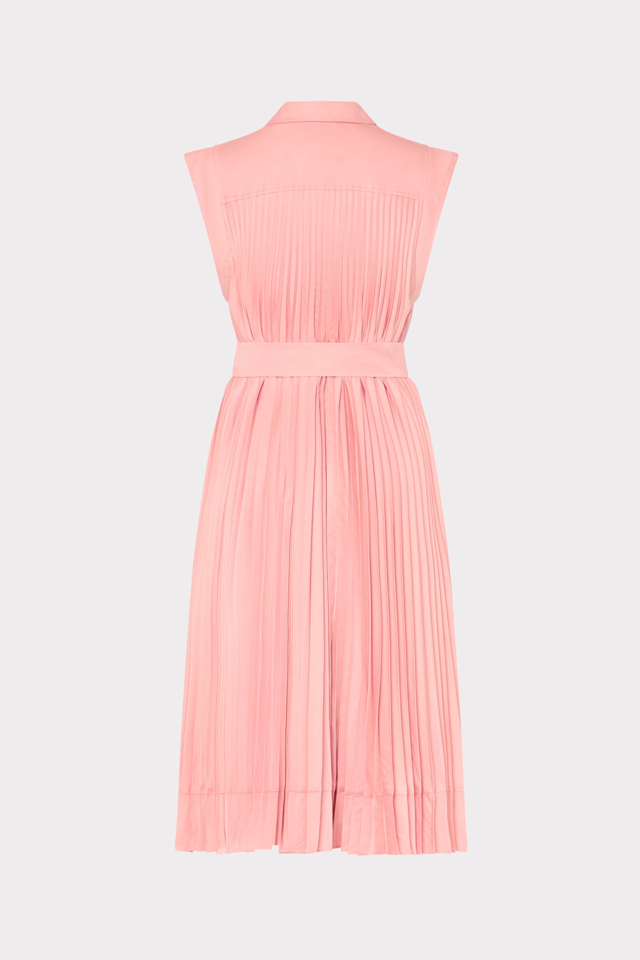 Johanna Pleated Twill Midi Dress in Blush