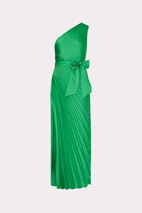 Estelle Satin Dress Green Image 1 of 5
