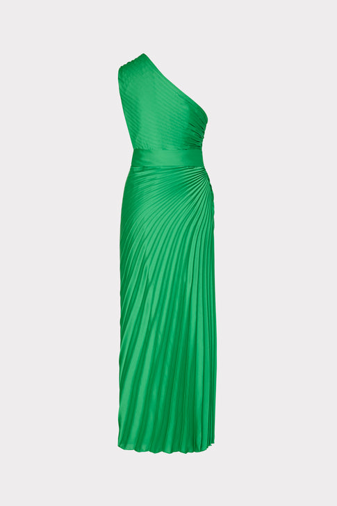 Estelle Satin Dress Green Image 5 of 5