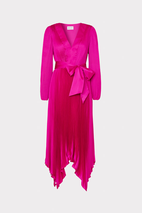 Liora Satin Pleated Dress